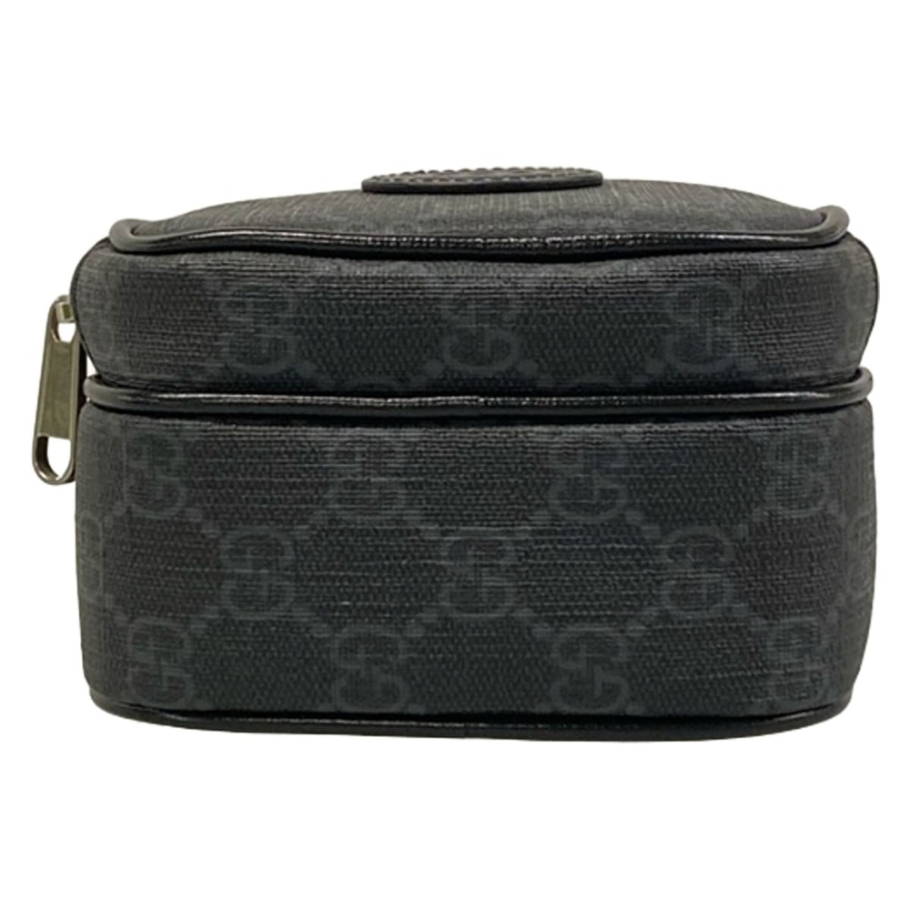 Gucci GG Plus GG Supreme/Interlocking G Shoulder Bag 672952 Black Dark Gray PVC - Picture 5 of 15